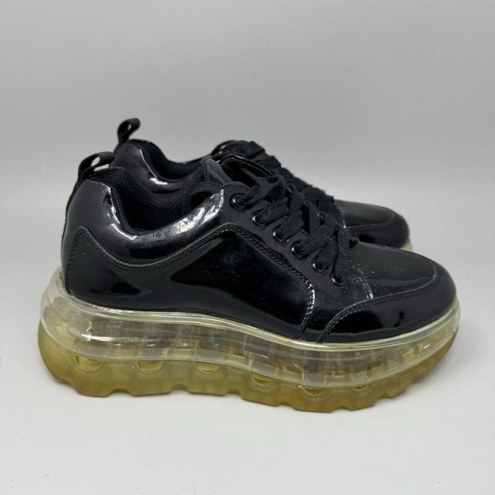JEFFREY CAMPBELL Spawn Women’s Size 8.5 Sneakers Black Clear Sole Chunky